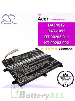 CS-ACT200SL For Acer Tablet Battery Model BAT1012 / BAT-1012 / BT.00203.011 / KT.00203.002
