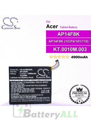 CS-ACW850SL For Acer Tablet Battery Model AP14F8K / AP14F8K (1ICP4/101/110) / KT.0010M.003