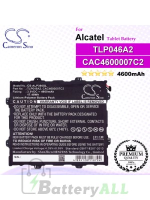 CS-ALP360SL For Alcatel Tablet Battery Model CAC4600007C2 / TLP046A2