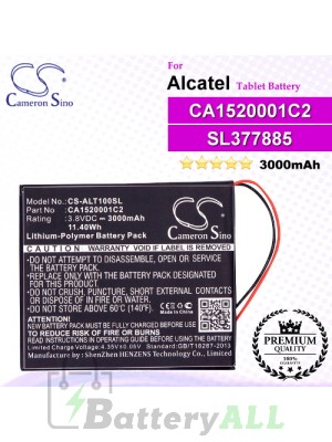 CS-ALT100SL For Alcatel Tablet Battery Model CA1520001C2 / SL377885