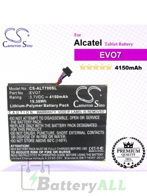 CS-ALT700SL For Alcatel Tablet Battery Model CAB4160000C1 / EVO7