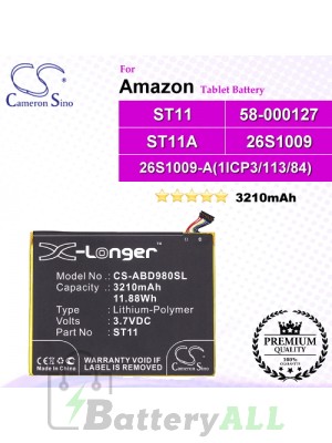 CS-ABD980SL For Amazon Tablet Battery Model 26S1009 / 26S1009-A(1ICP3/113/84) / 58-000127 / ST11 / ST11A