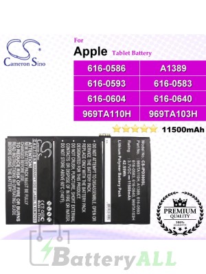 CS-IPD300SL For Apple iPad Tablet Battery Model 616-0586 / 616-0593 / 616-0604 / 969TA103H / 969TA110H / A1389