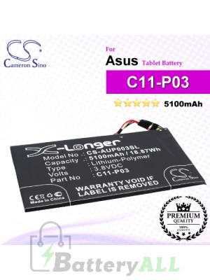 CS-AUP003SL For Asus Tablet Battery Model C11-P03