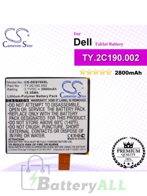 CS-DES700SL For Dell Tablet Battery Model TY.2C190.002