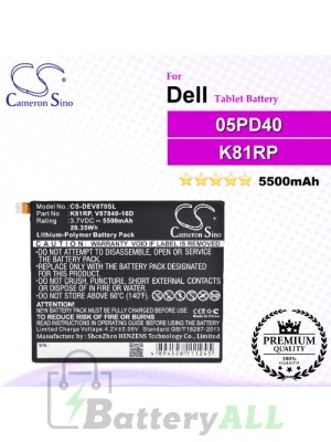 CS-DEV870SL For Dell Tablet Battery Model 05PD40 / K81RP / V87840-16D