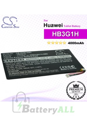 CS-HUS730SL For Huawei Tablet Battery Model HB3G1H