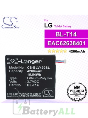 CS-BLV490SL For LG Tablet Battery Model BL-T14 / EAC62638401