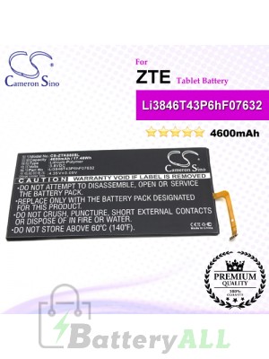 CS-ZTK880SL For ZTE Tablet Battery Model Li3846T43P6hF07632