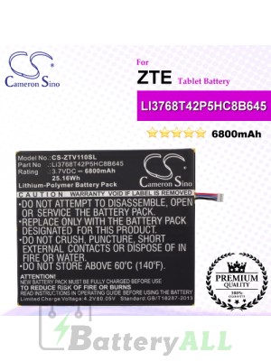 CS-ZTV110SL For ZTE Tablet Battery Model LI3768T42P5HC8B645