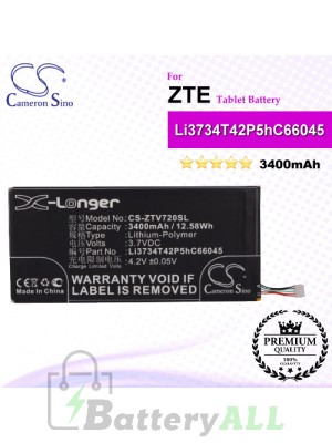 CS-ZTV720SL For ZTE Tablet Battery Model Li3734T42P5hC66045