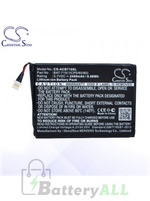 CS Battery for Acer BAT-715(1ICP5/60/80) / KT.00103.001 Battery TA-ACB710SL