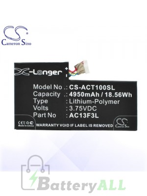 CS Battery for Acer AC13F3L / Iconia Tab A1 A1-810 / W4-820P Battery TA-ACT100SL